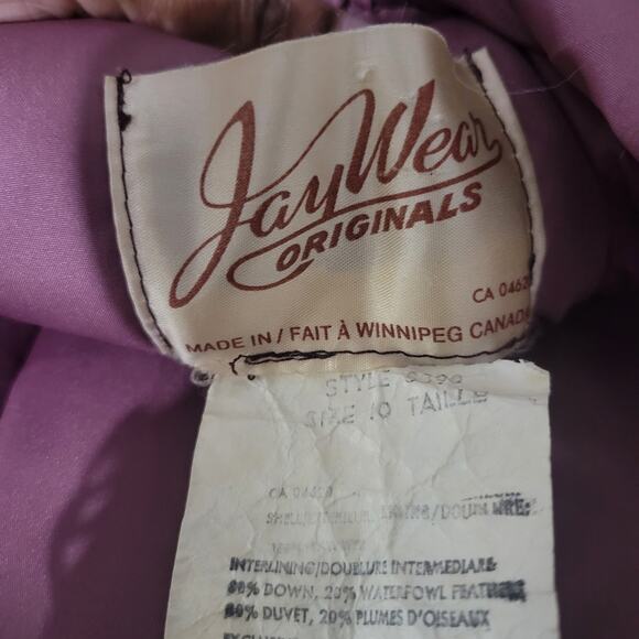 Vintage Quilted Puffer Coat Purple Duck Goose Down Long Midi Puff Sleeves Small - Picture 7 of 16